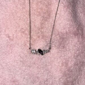 Elegant Silver Necklace with Gemstone Accents